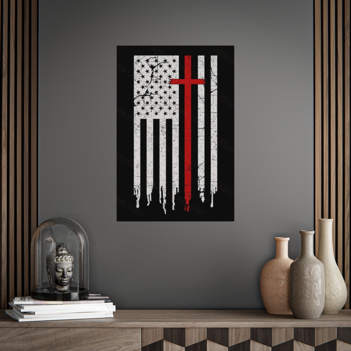 Thin Red Line Flag Poster —