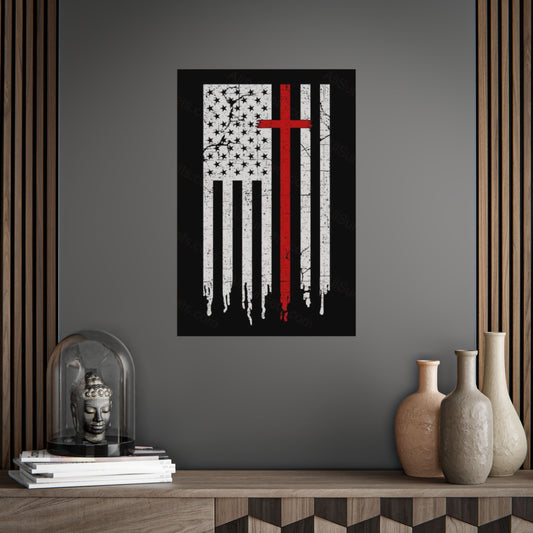 Thin Red Line Flag Poster —