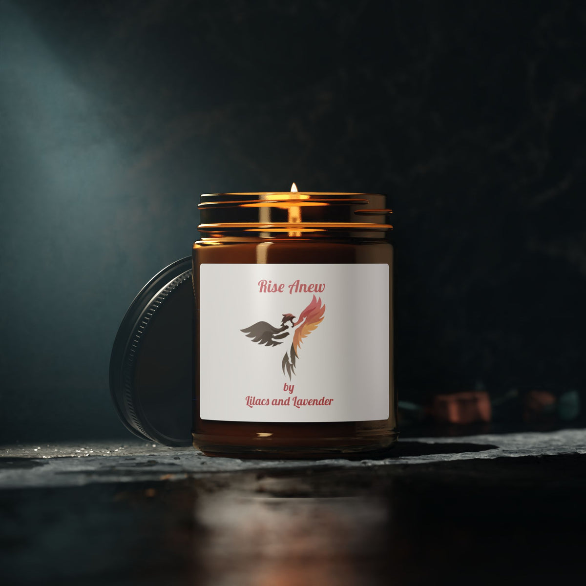 Scented Soy Candle — "Rise Anew" Amber Jar (Multiple Sizes)