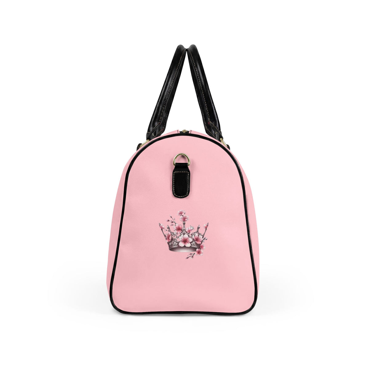Pink Faux Leather Travel Bag - Floral Crown "For Such A Time As This" Weekender