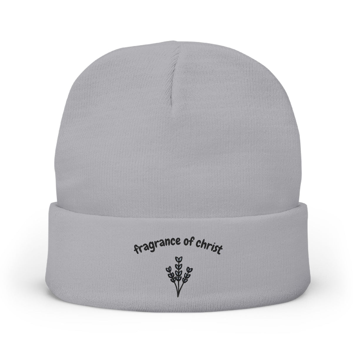 Embroidered 'Fragrance of Christ' Knit Beanie – Floral Faith Winter Hat