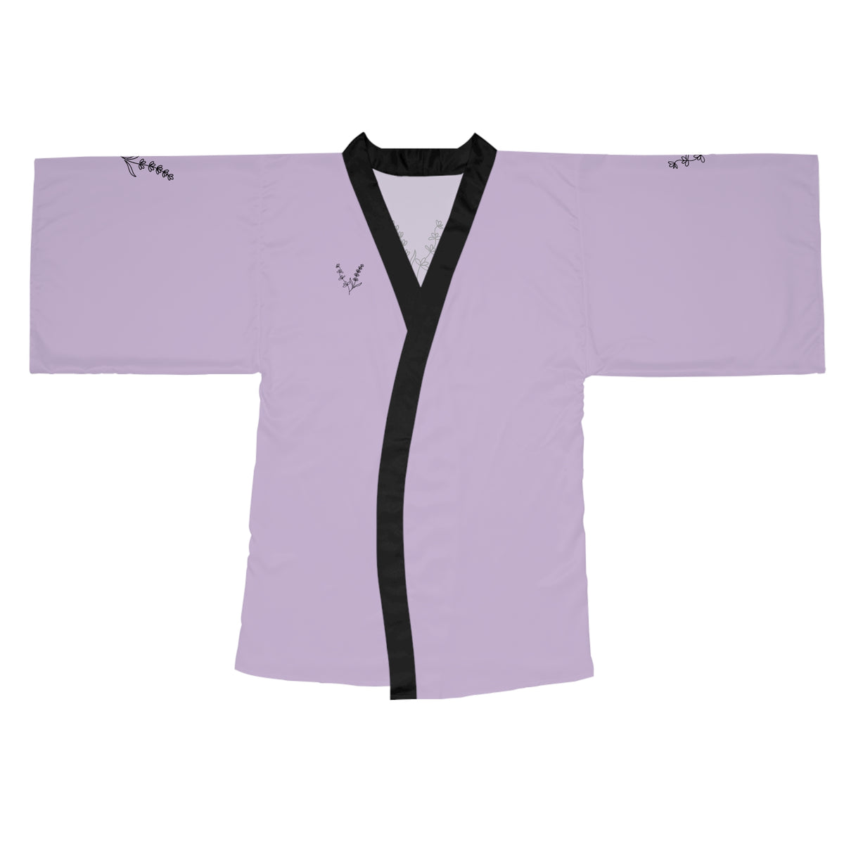 Signature Lilacs and Lavender Kimono Robe — Long Sleeve Spa Wrap