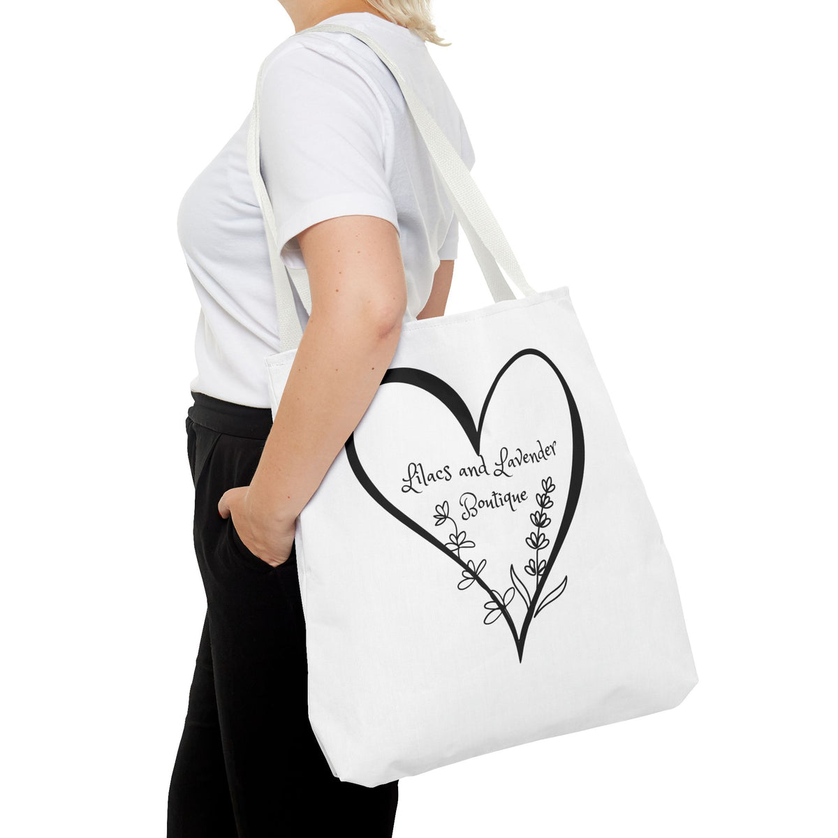 Tote Bag — Heart Floral Boutique Logo Tote (Lilacs & Lavender)