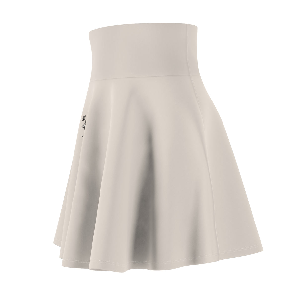 Floral Minimalist High-Waist Skater Skirt