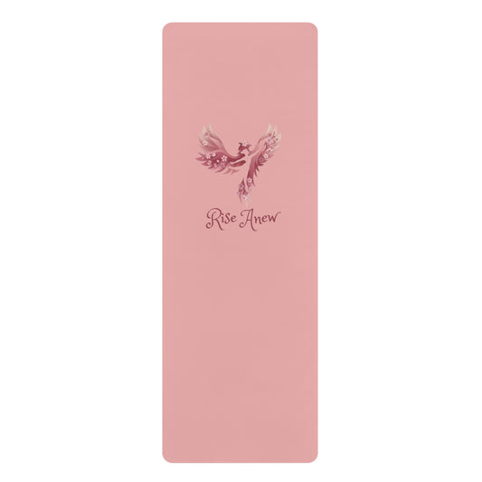Rose Pink "Rise Anew"  Inspirational Non-Slip Fitness Mat