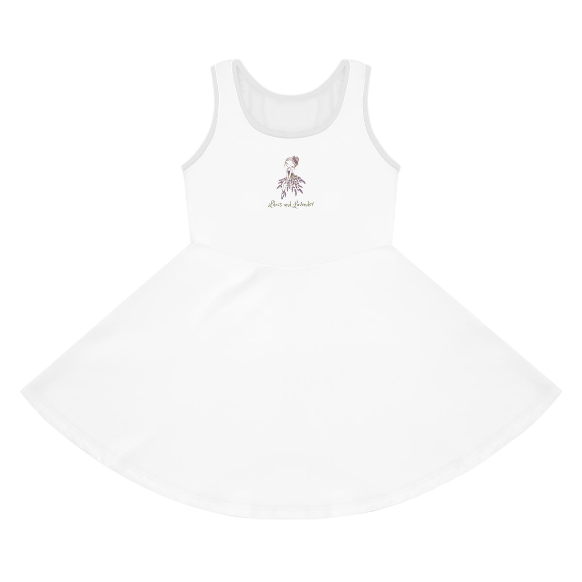 Girls' Sundress — Floral Ballerina Sketch "Lilacs and Lavender"