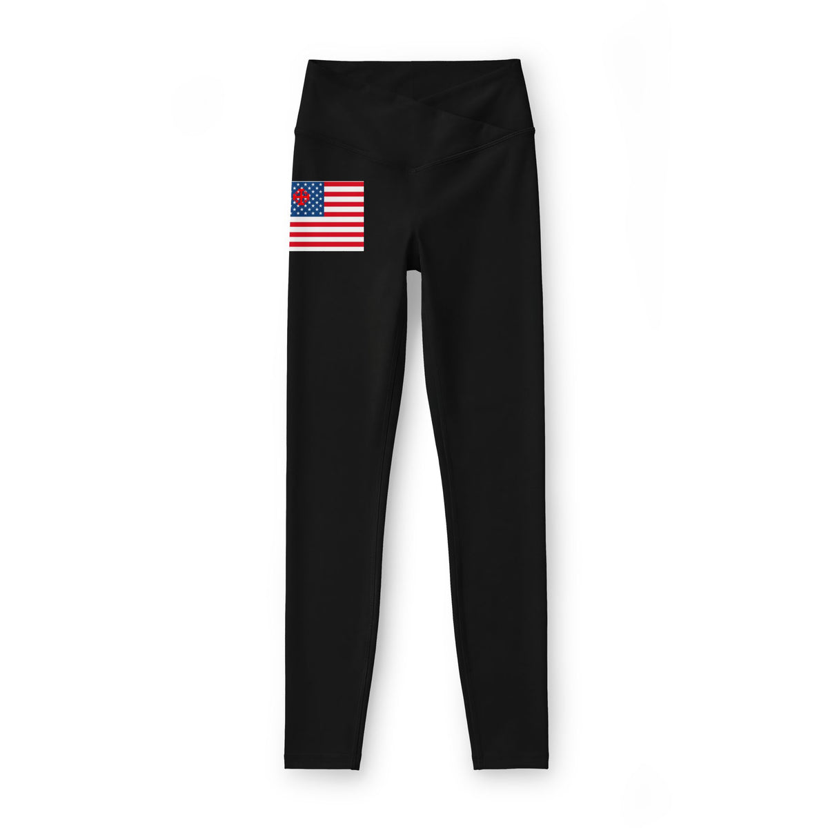 Crusader American Flag Leggings — Women’s High-Waist Patriotic Activewear