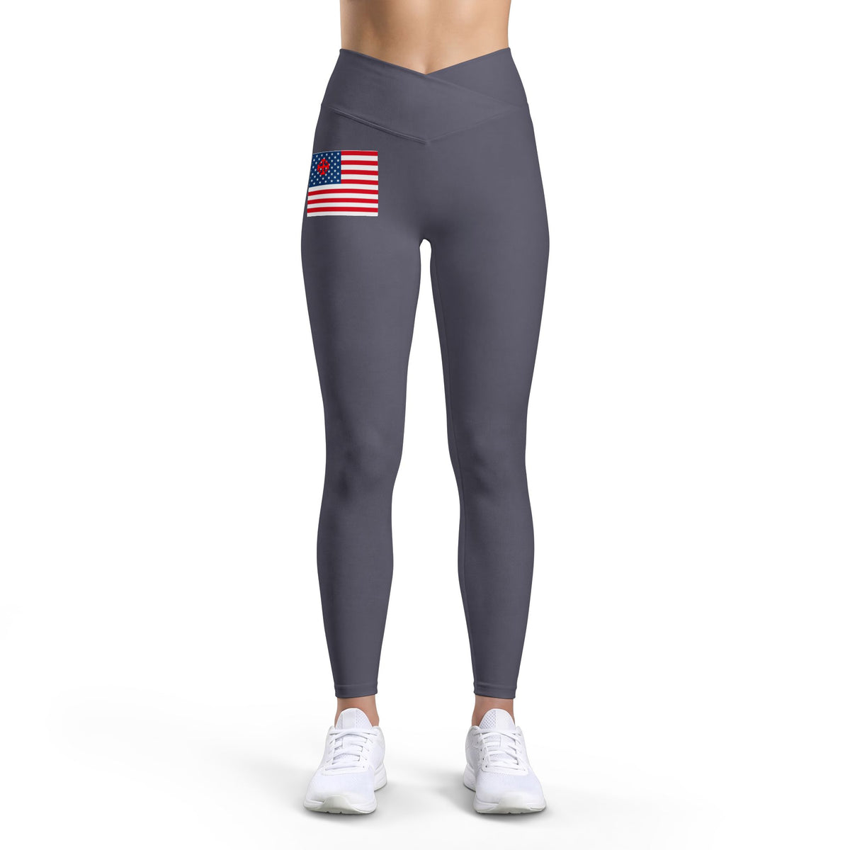 Crusader American Flag Leggings — Women’s High-Waist Patriotic Activewear