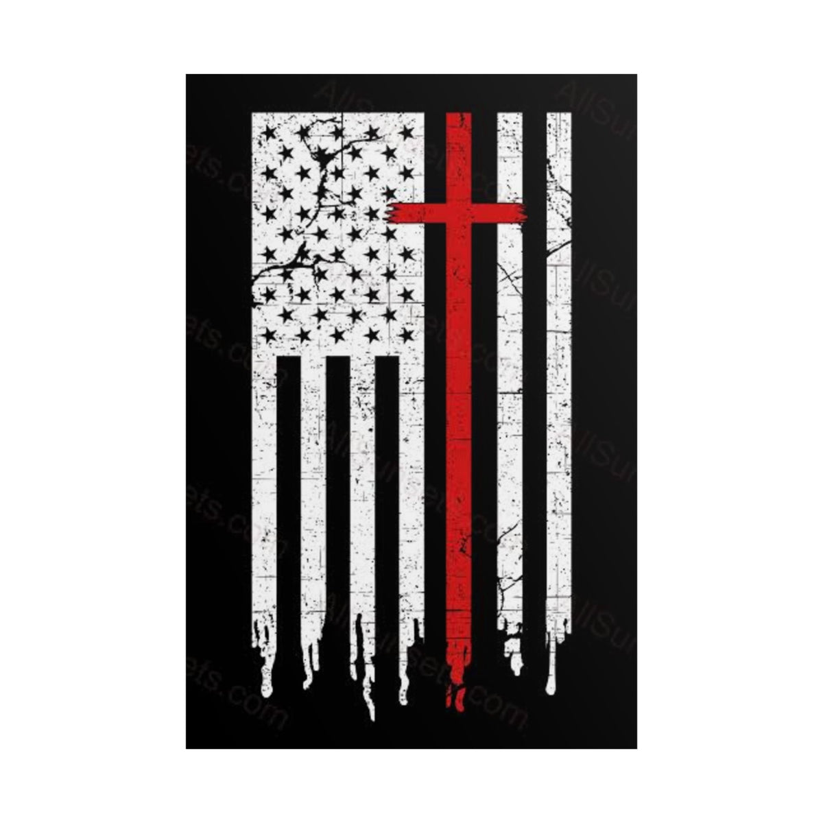 Thin Red Line Flag Poster —