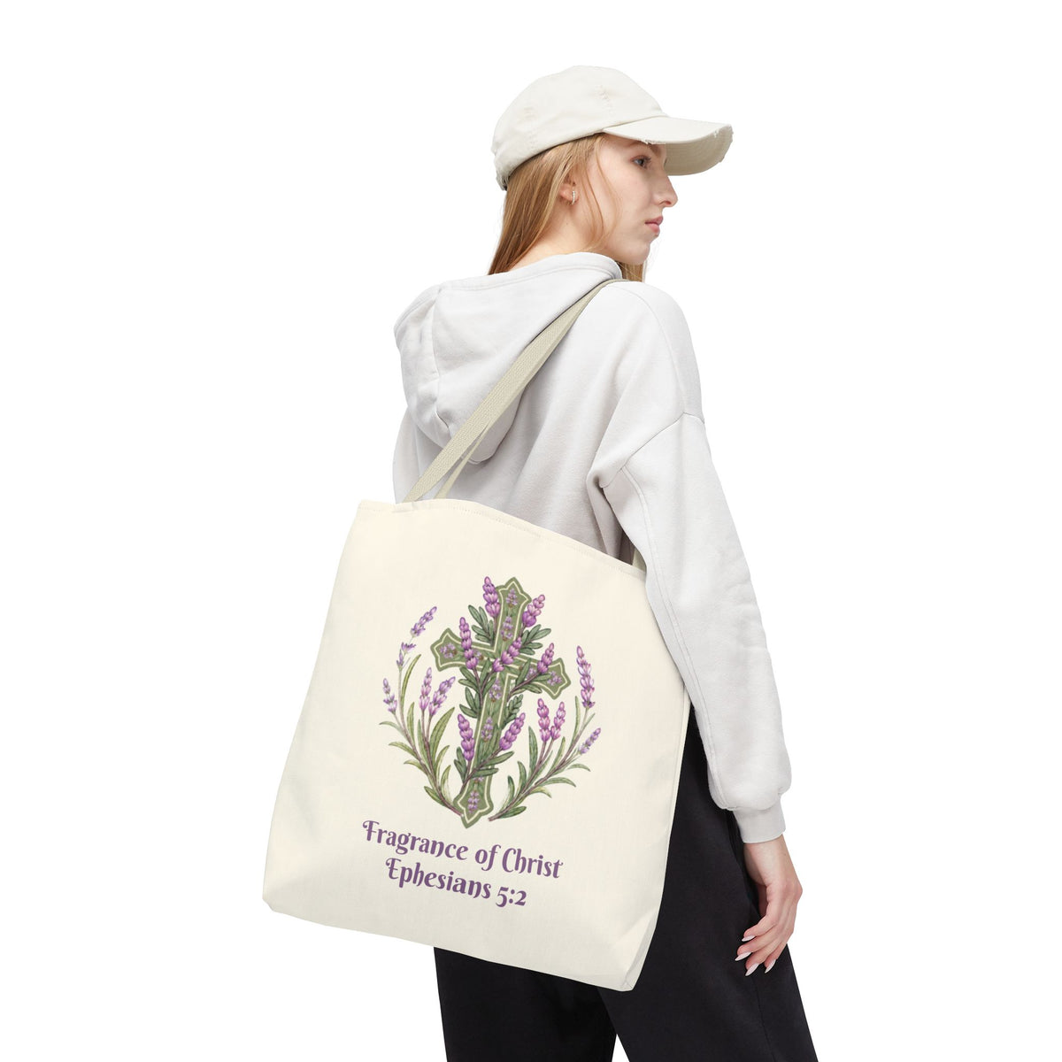 Fragrance of Christ Floral Tote Bag — Faith-Inspired Everyday Carry
