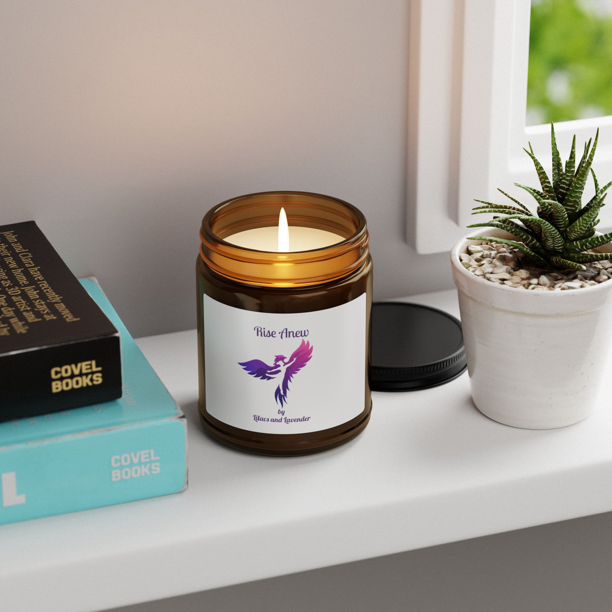 Scented Soy Candle — "Rise Anew" Amber Jar (Multiple Sizes)