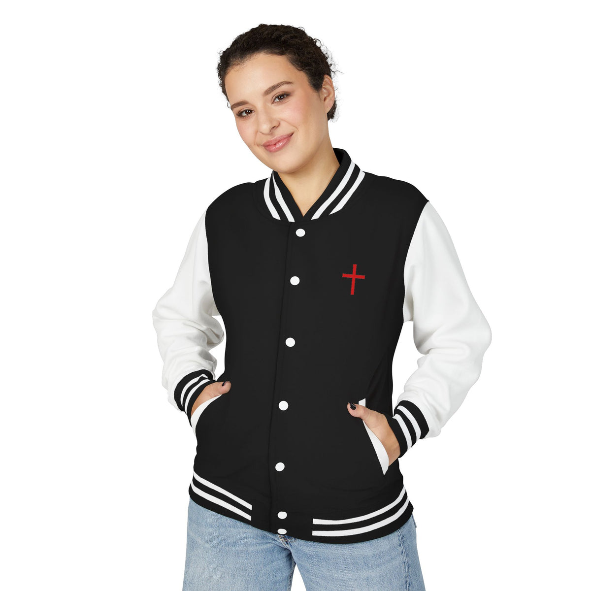 American Flag Cross Letterman Jacket