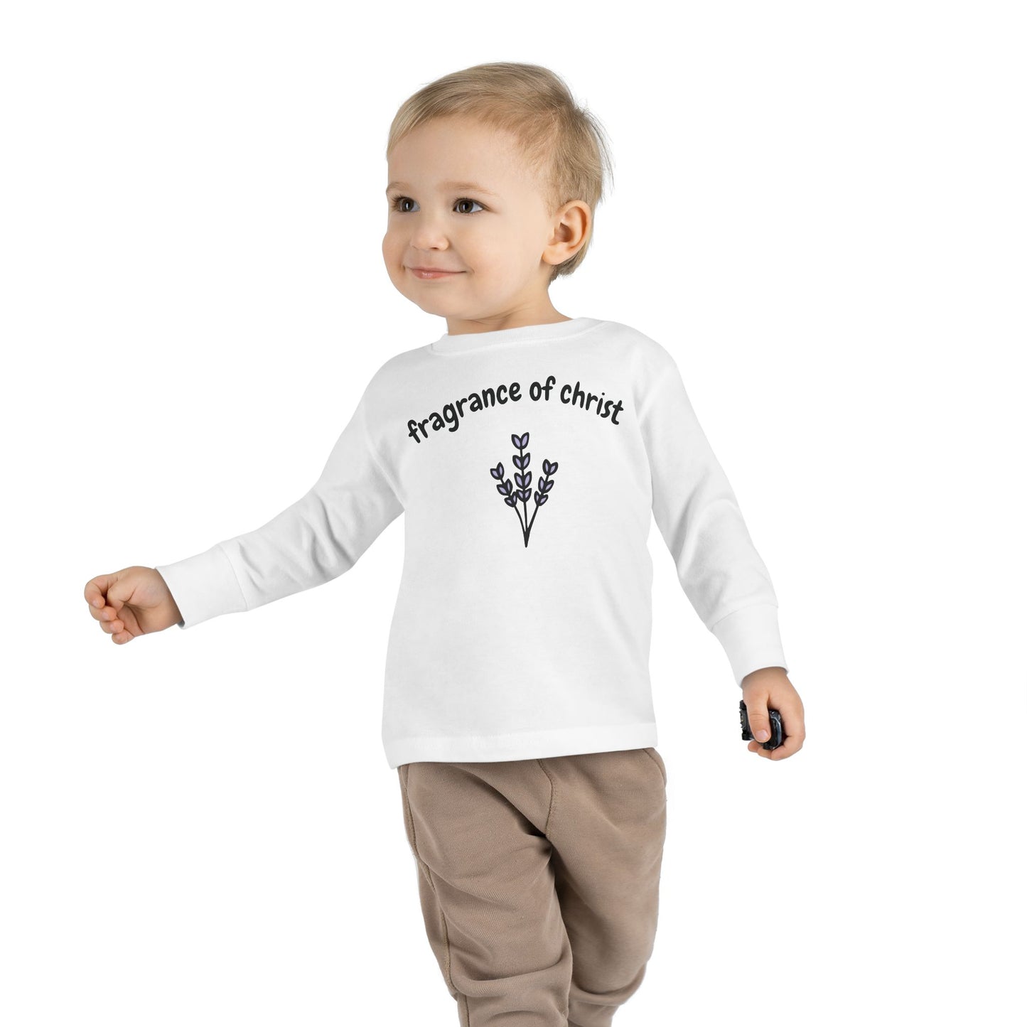 Toddler Long Sleeve Tee — "Fragrance of Christ" Floral Christian Shirt