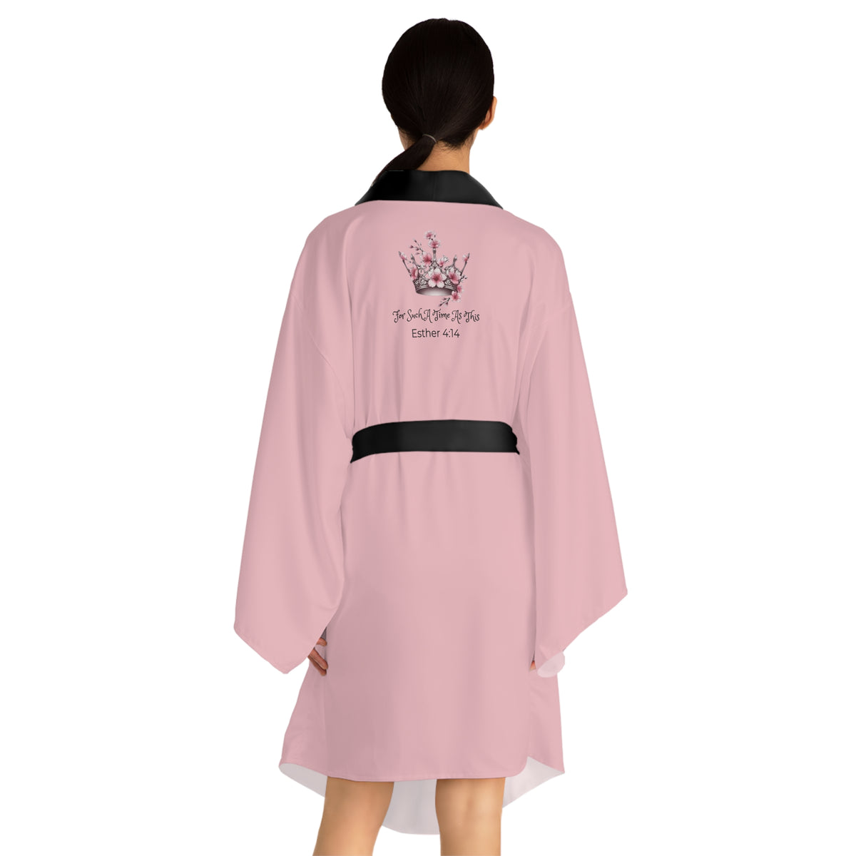 Pink "For Such A Time As This" Esther Crown Kimono Robe