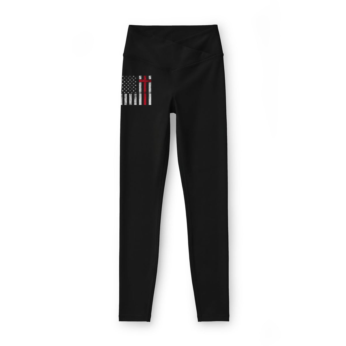 I Stand for the Flag and Kneel for the Cross Women's V Shaped Waist Leggings