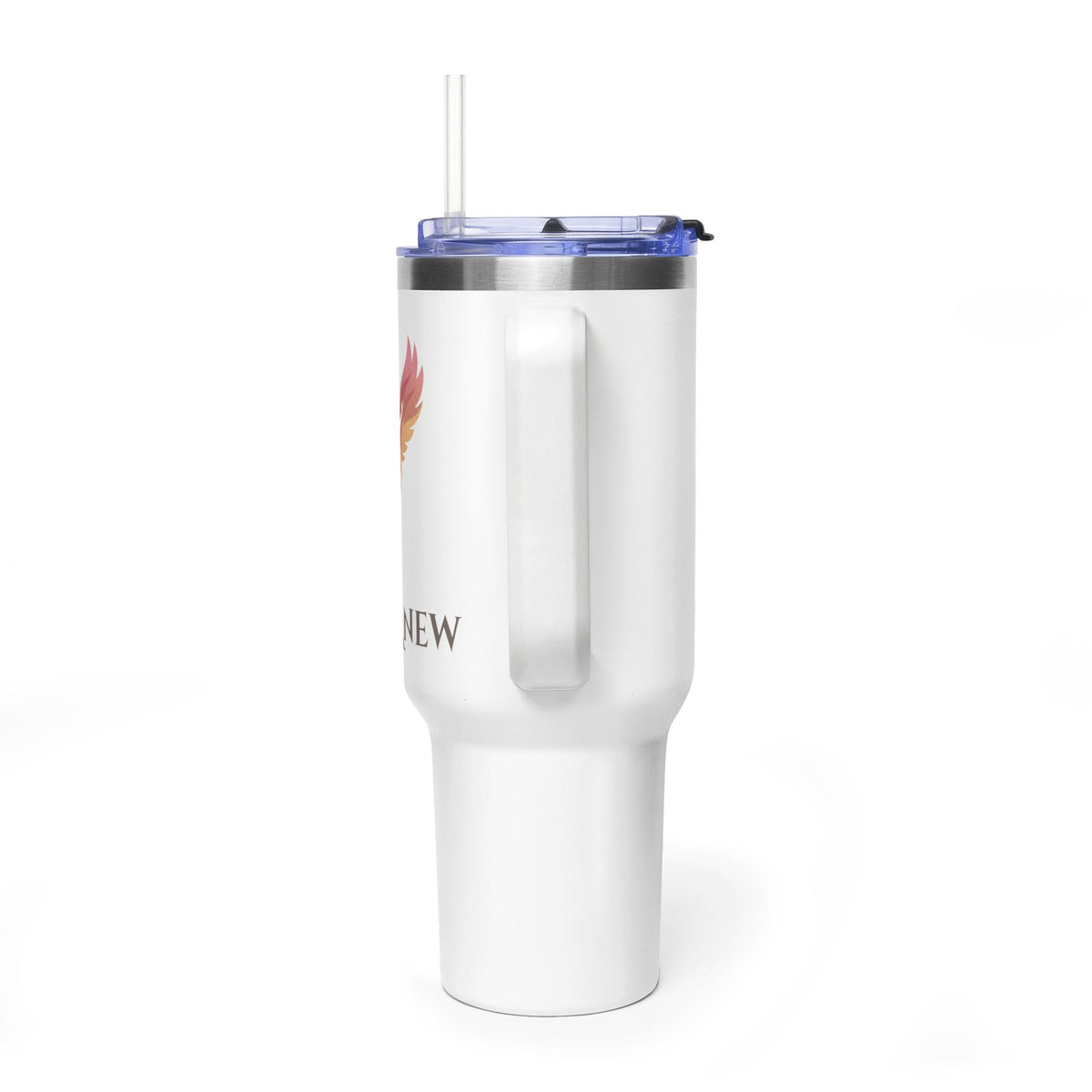40oz Vacuum Tumbler with Handle – 'Rise & Roar' Eagle Insulated Travel Cup