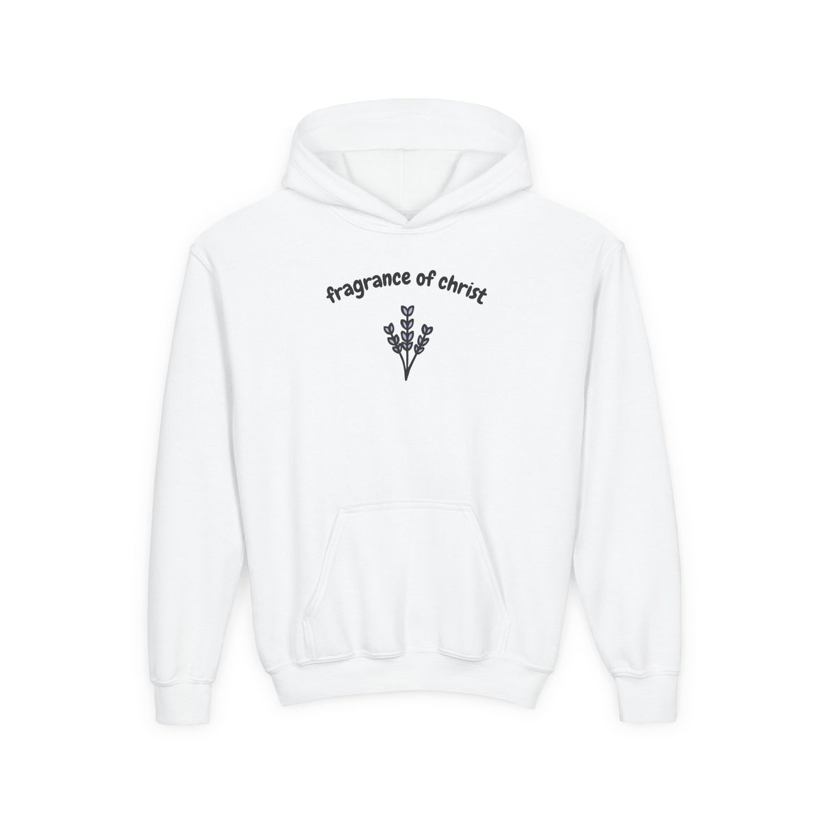 Youth Hoodie — "Fragrance of Christ" Floral Christian Sweatshirt