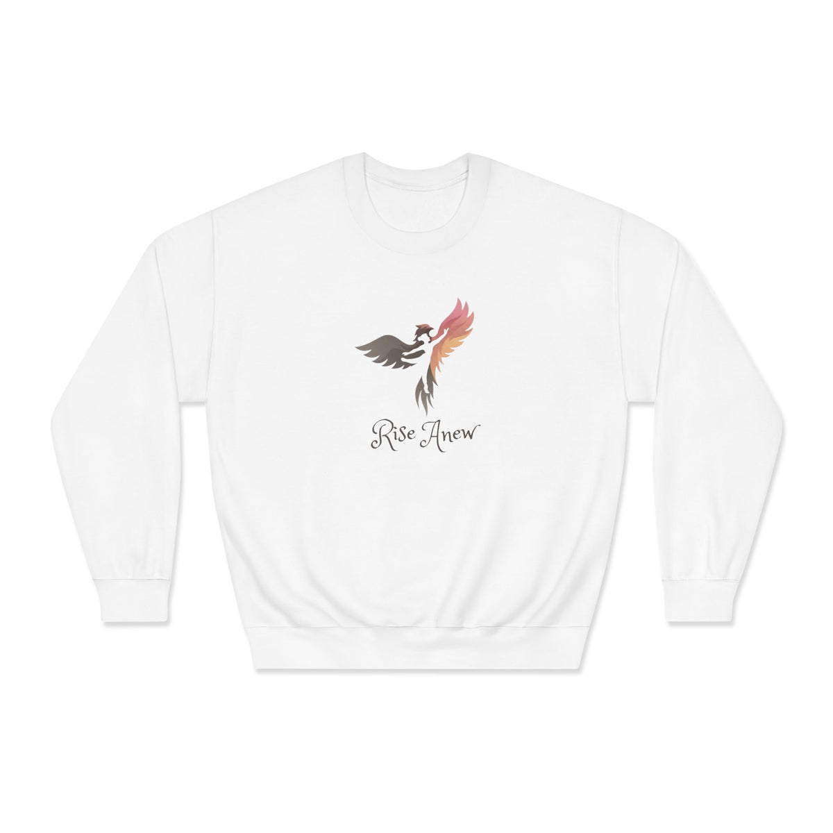 Phoenix Firebird Crewneck Sweatshirt - "Rise Anew" Inspirational Graphic