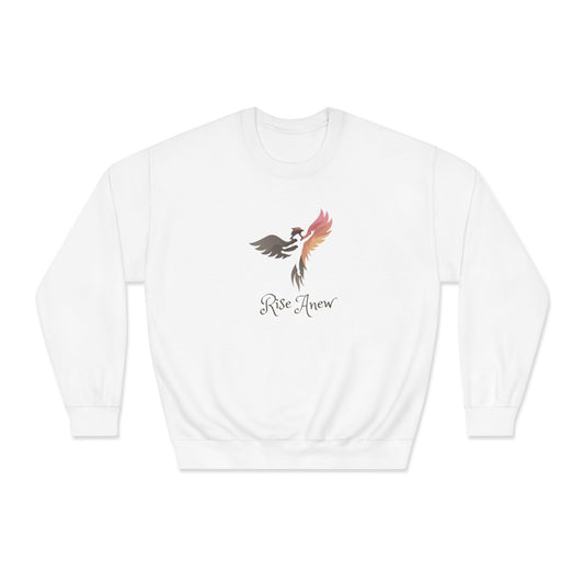 Phoenix Firebird Crewneck Sweatshirt - "Rise Anew" Inspirational Graphic