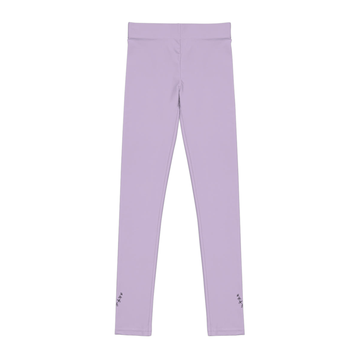 Youth Leggings —Lilacs and Lavender Minimal Floral Accent