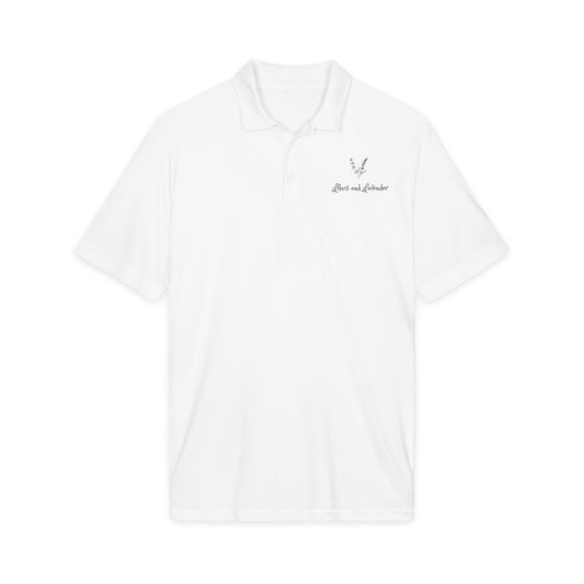 Embroidered Herbs Polo - 'Thyme and Lavender' Chest Logo Polo Shirt