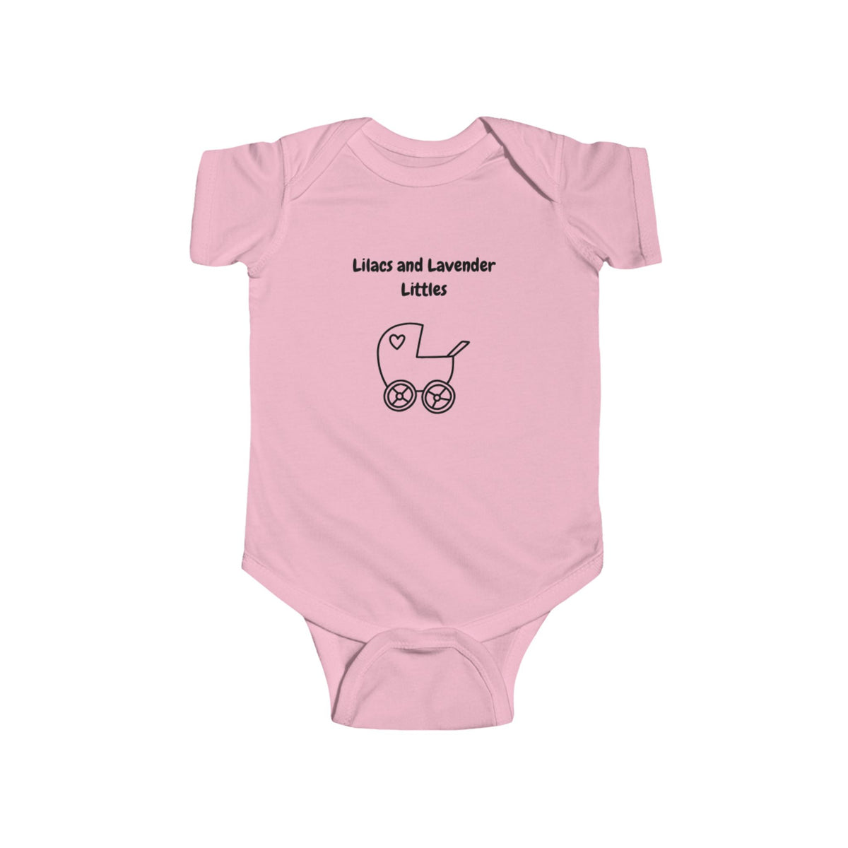 Infant Bodysuit – "Lilacs and Lavender Littles" Baby Onesie with Pram Graphic