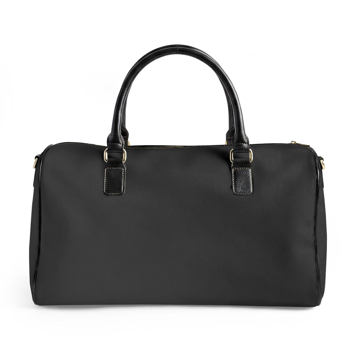 Lilacs and Lavender Duffle Bag — Faux Leather Travel Weekender with Lilacs and Lavender Floral Accent