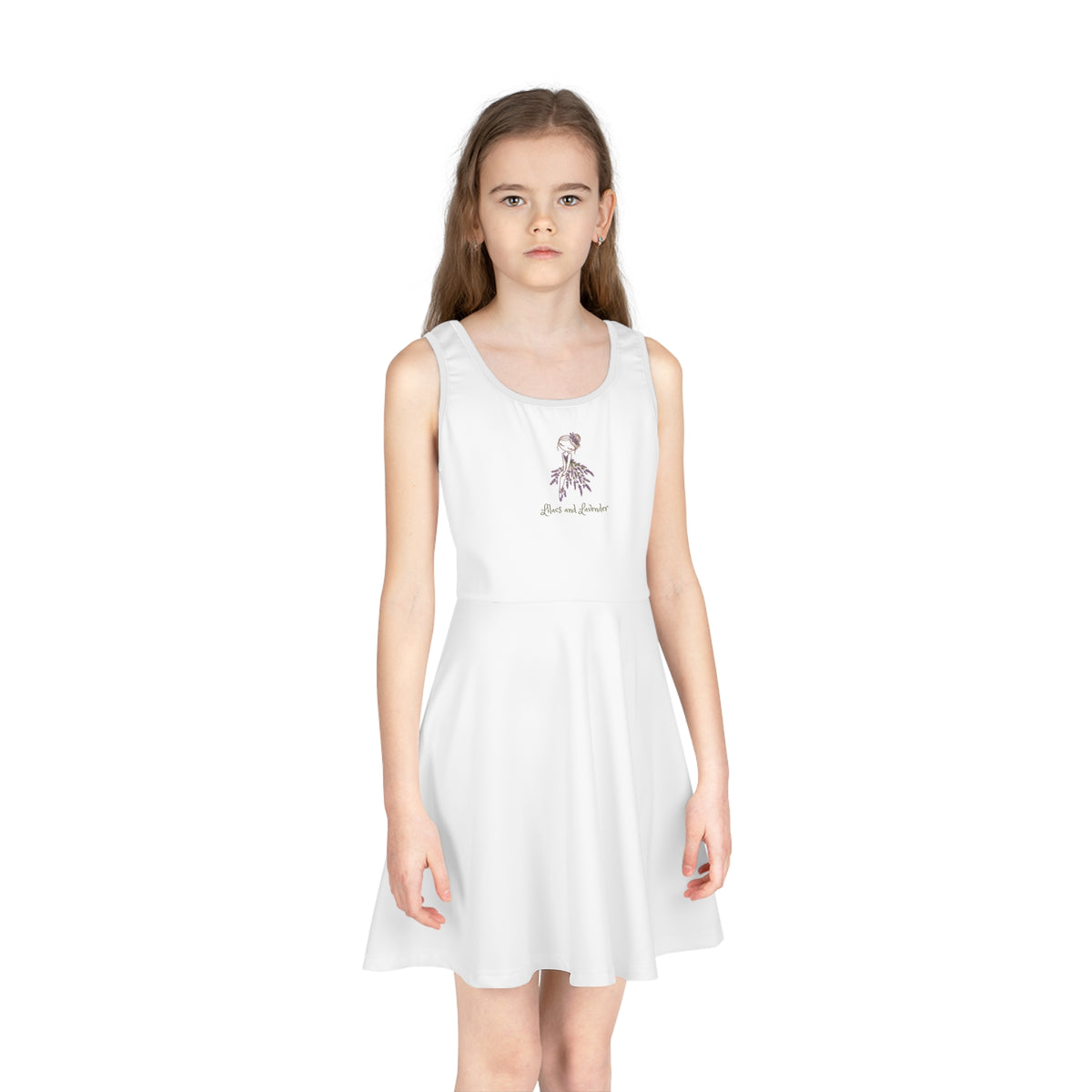 Girls' Sundress — Floral Ballerina Sketch "Lilacs and Lavender"