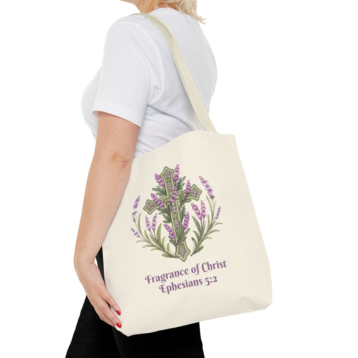Fragrance of Christ Floral Tote Bag — Faith-Inspired Everyday Carry