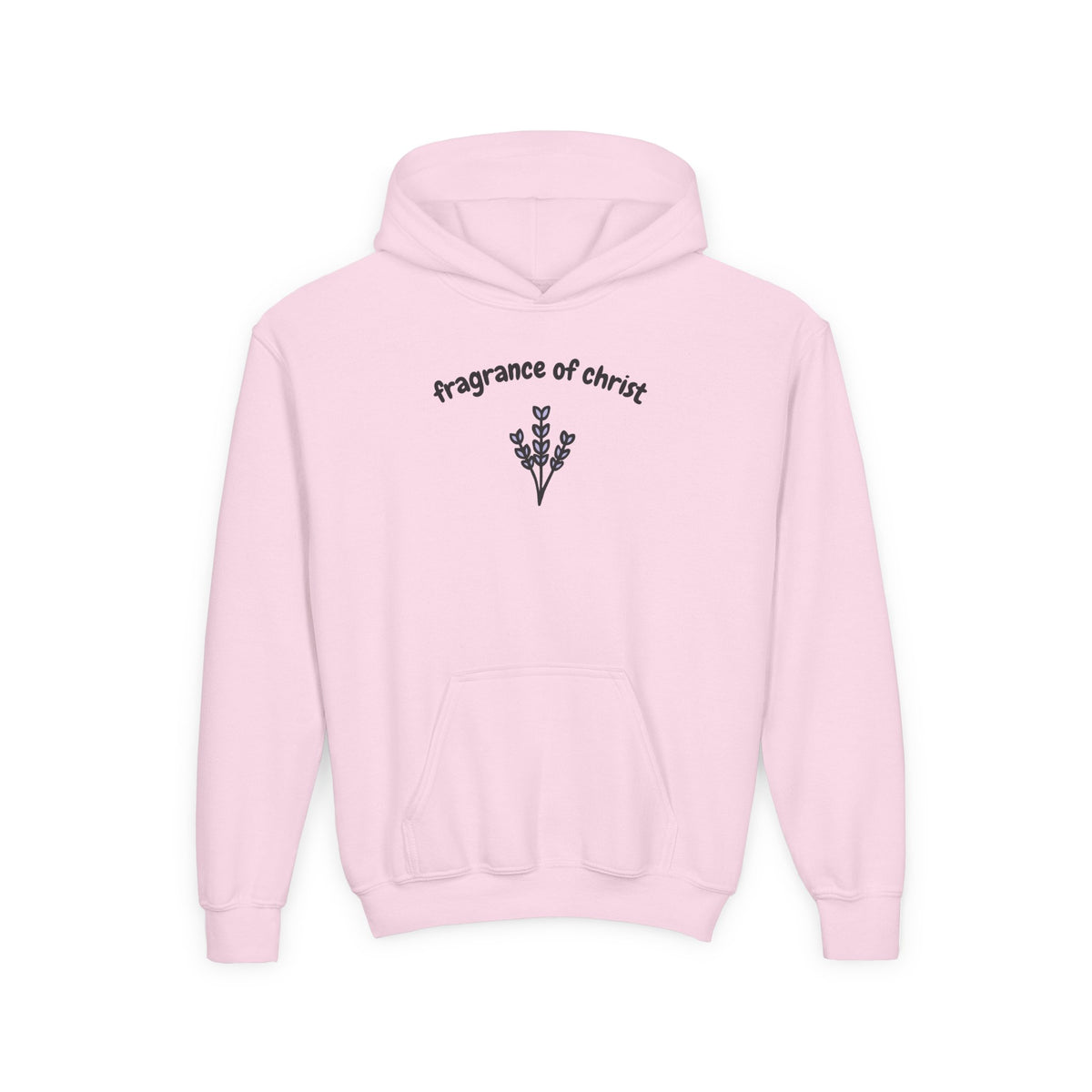 Youth Hoodie — "Fragrance of Christ" Floral Christian Sweatshirt