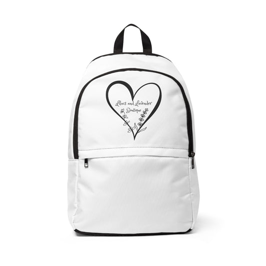 Heart Floral Backpack — Lilacs and Lavender Boutique Script Design