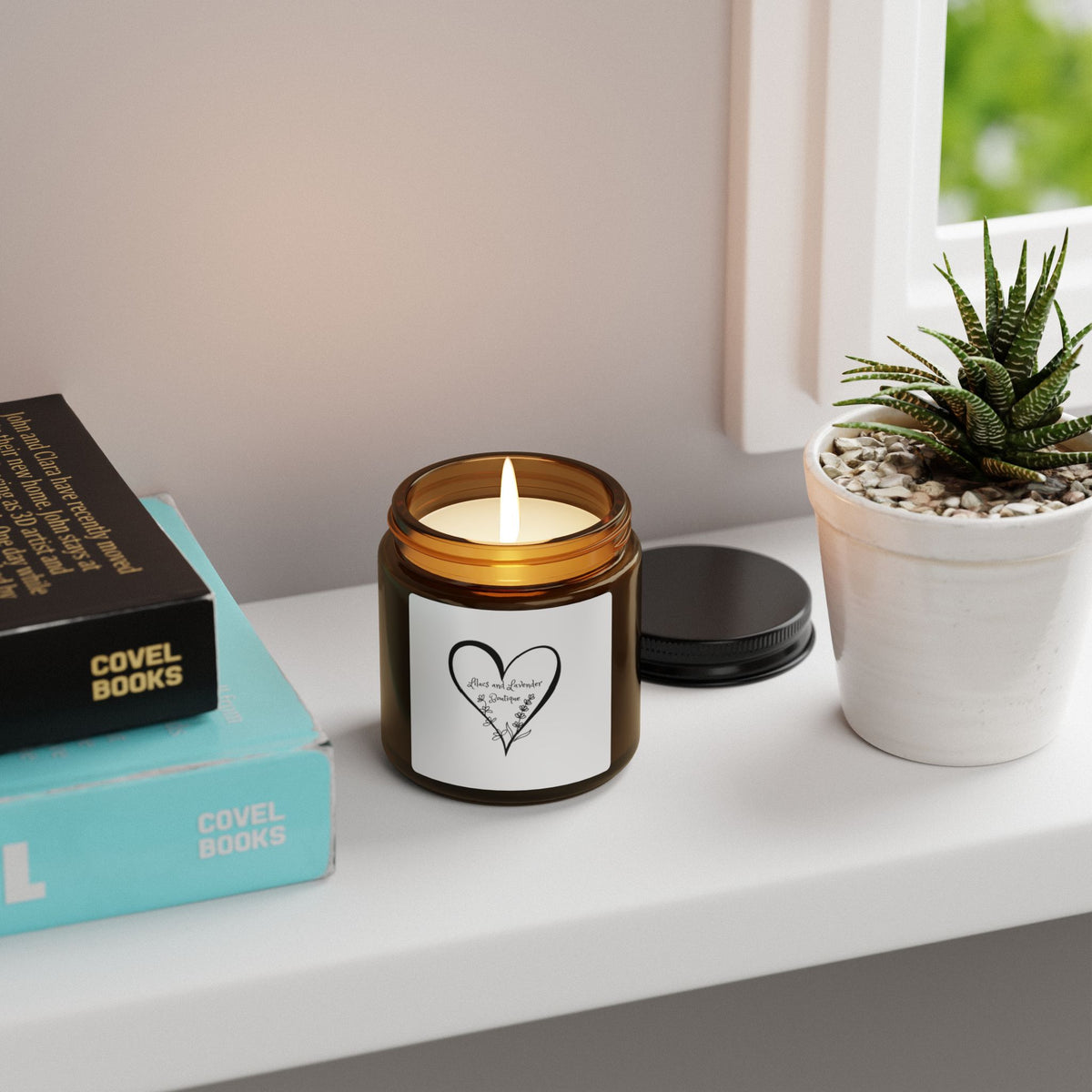 Amber Jar Soy Candle —  Signature Lilacs and Lavender Boutique Scented Candle (Multiple Sizes)