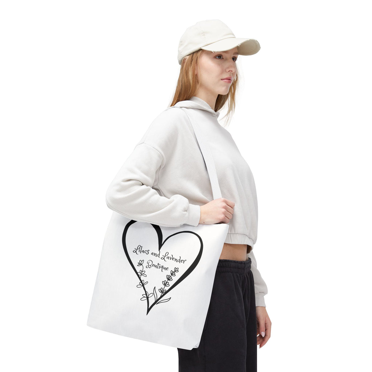 Tote Bag — Heart Floral Boutique Logo Tote (Lilacs & Lavender)