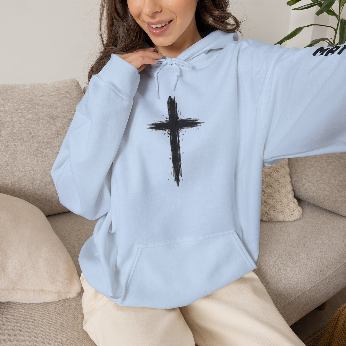 Yeshua Saves Christian Cross Hoodie