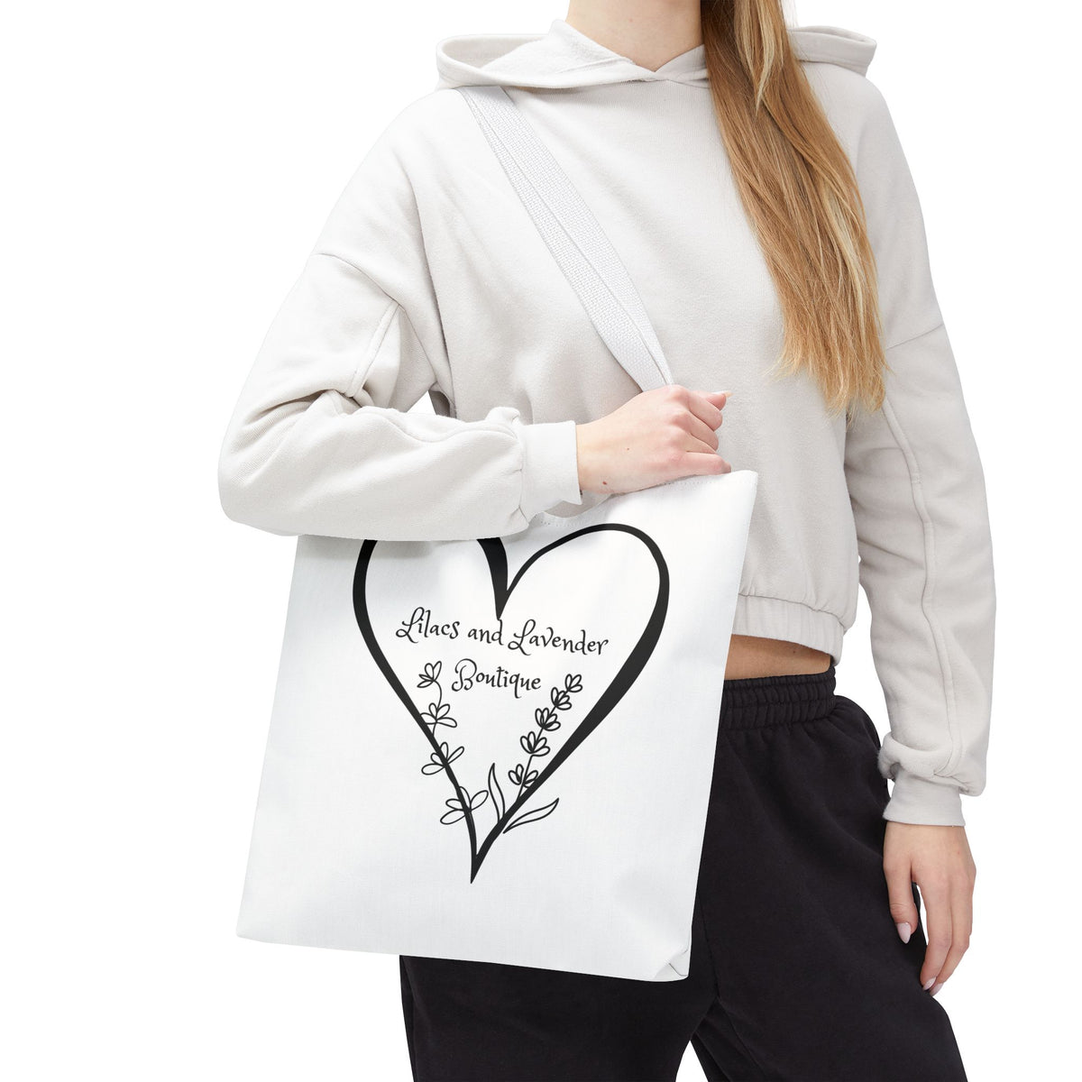 Tote Bag — Heart Floral Boutique Logo Tote (Lilacs & Lavender)
