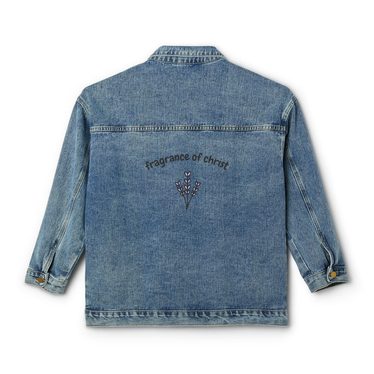 Embroidered Floral Denim Jacket — "Fragrance of Christ" Women's Jean Jacket