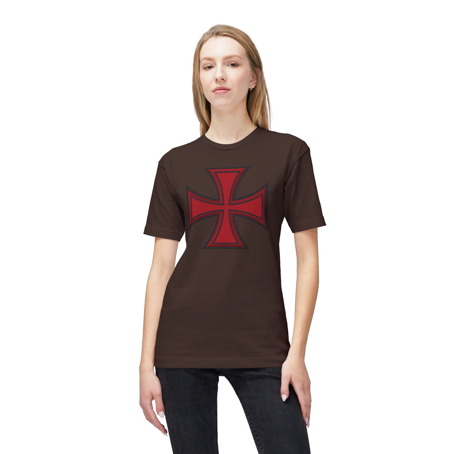 Crusader Cross T-Shirt — "I Stand for the Flag and Kneel for the Cross" Patriotic Knights Tee