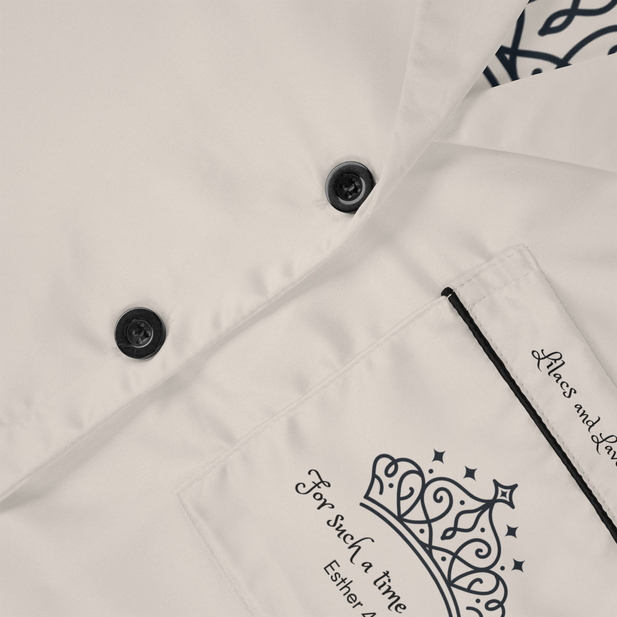 Satin Pajama Set — "Queen Esther"  Embroidered Sleepwear