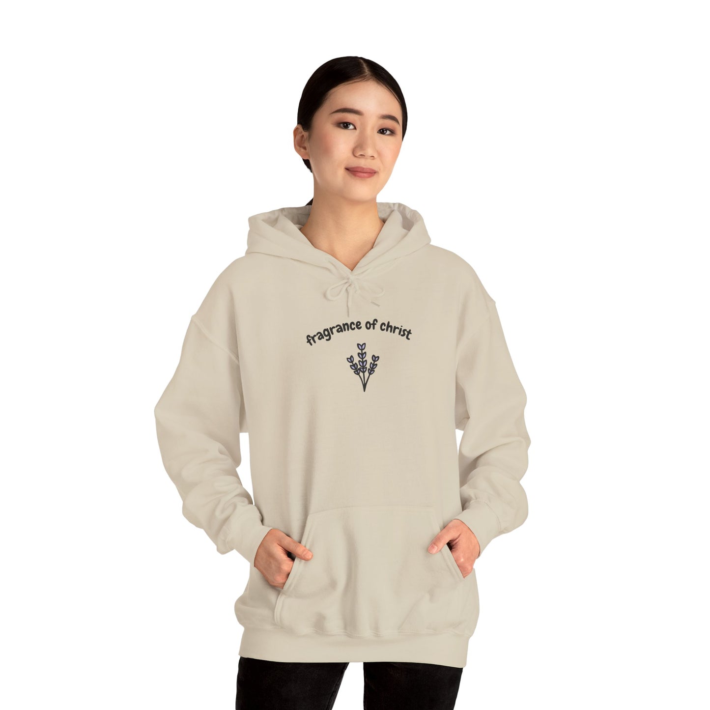 Fragrances of Christ Hoodie — Minimal Floral Cross Christian Hoodie