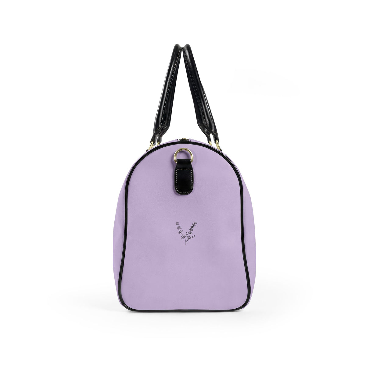 Lilacs and Lavender Faux Leather Travel Bag — Floral Weekend Duffel