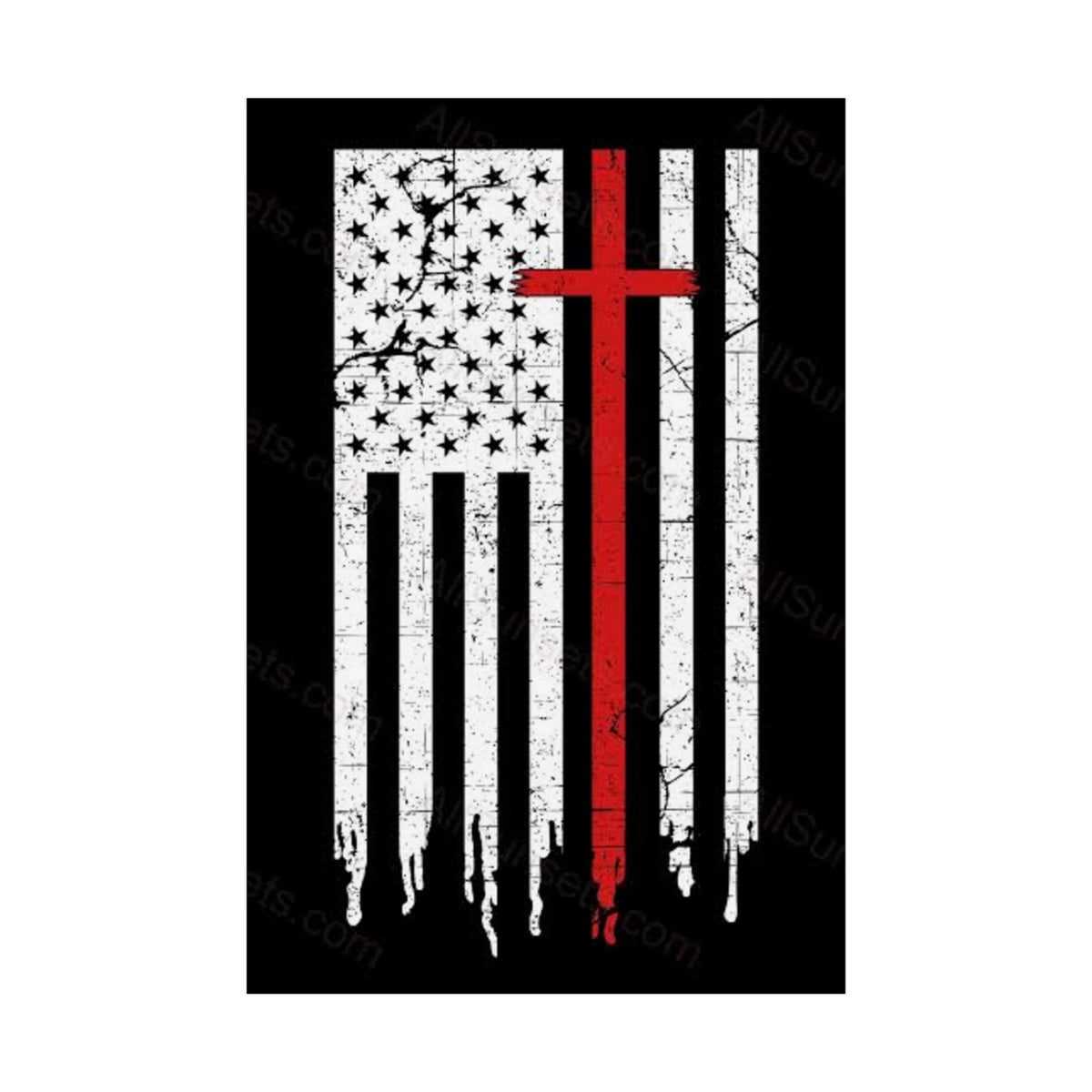 Thin Red Line Flag Poster —