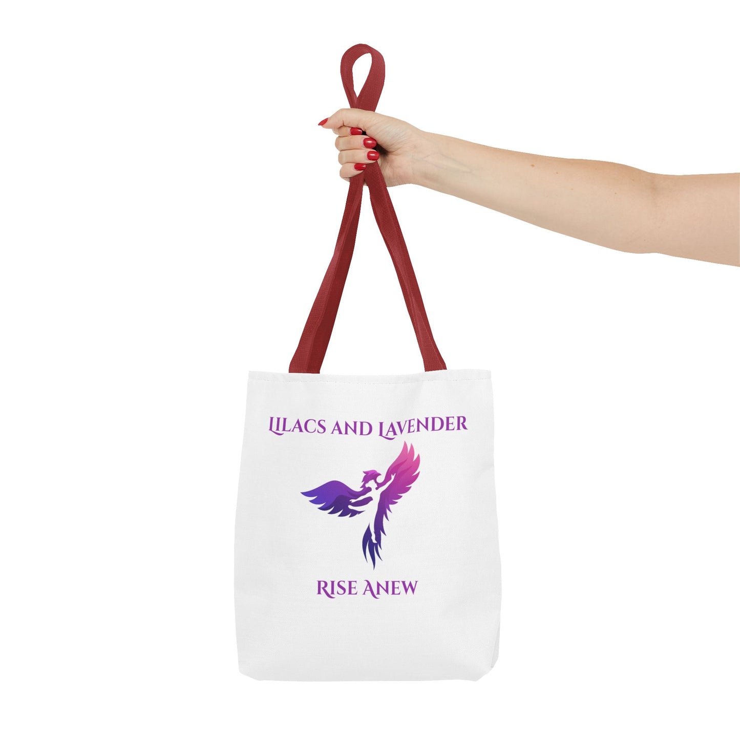 Lilacs & Lavender Phoenix Tote Bag — Rise Anew Inspirational Canvas Tote