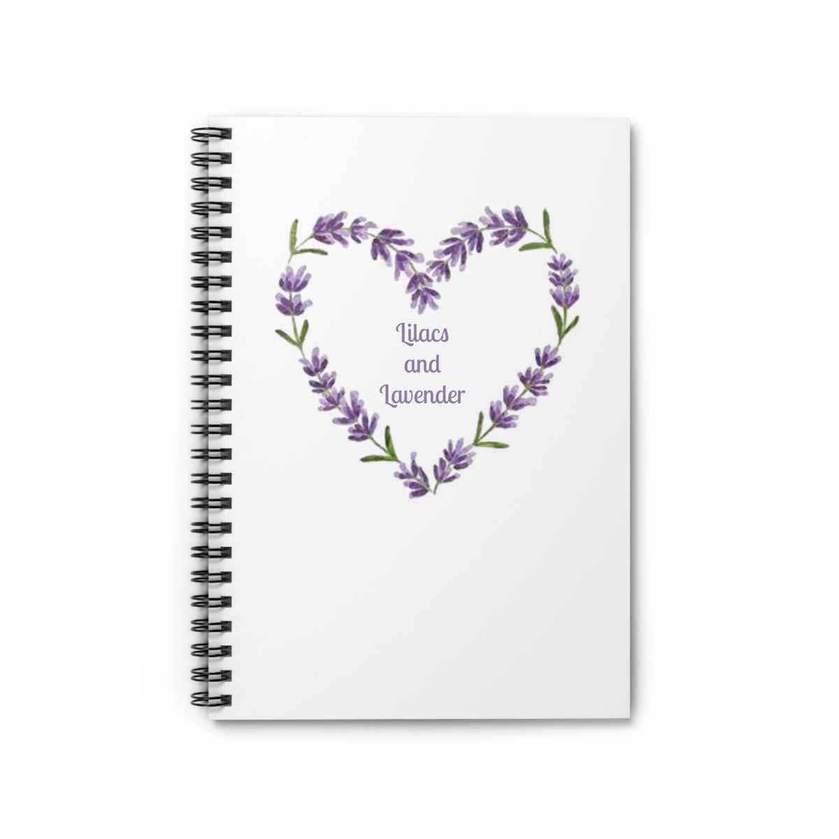 Lavender Heart Spiral Notebook — "Lilacs and Lavender" Ruled Journal