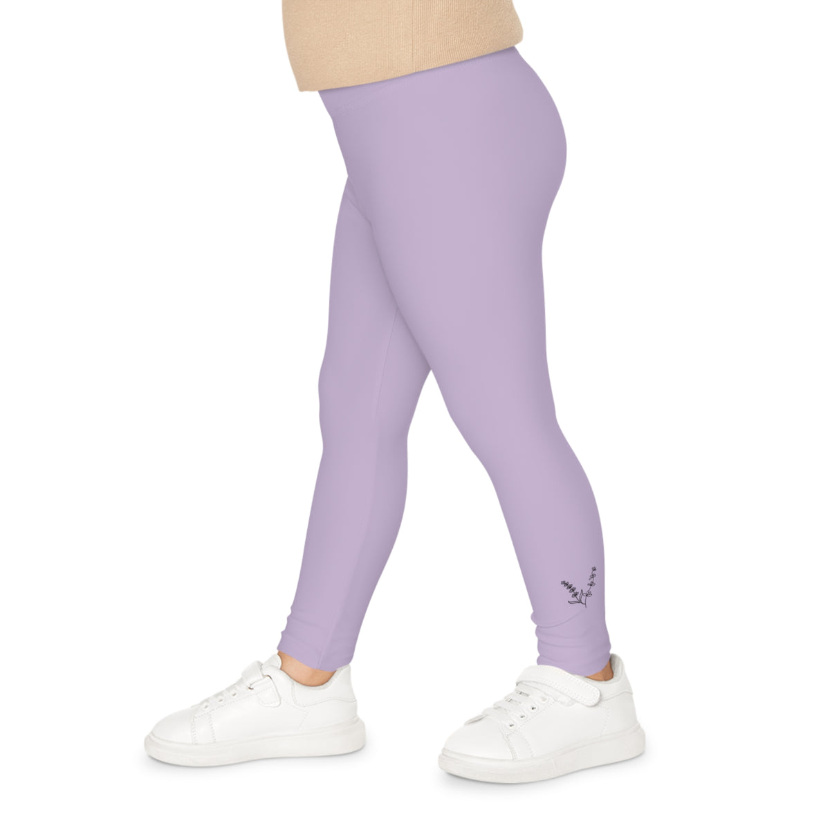 Kids Lilacs and Lavender Leggings — Light Purple Activewear for Girls