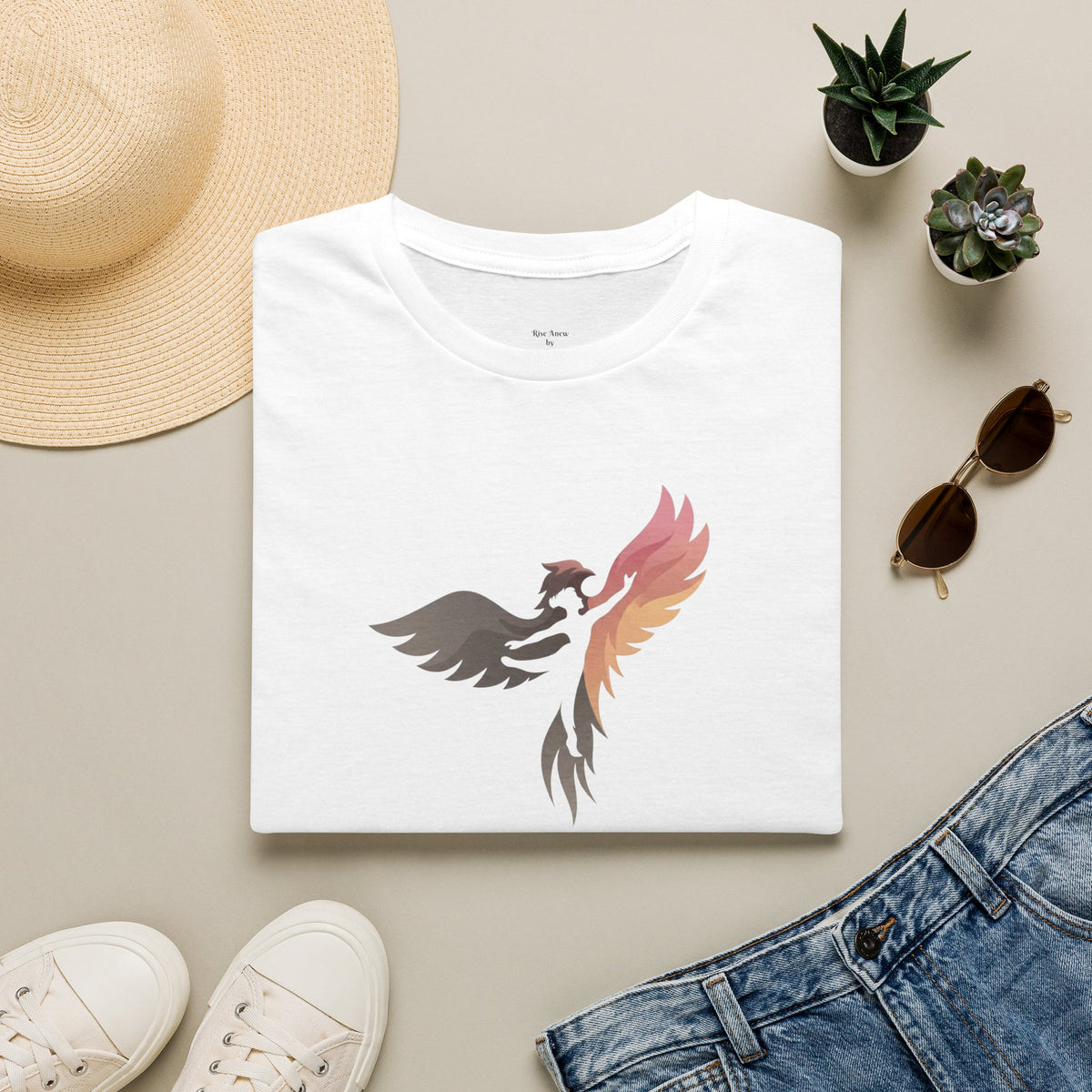 Phoenix Design T-Shirt — "Rise Anew" Inspirational Tee