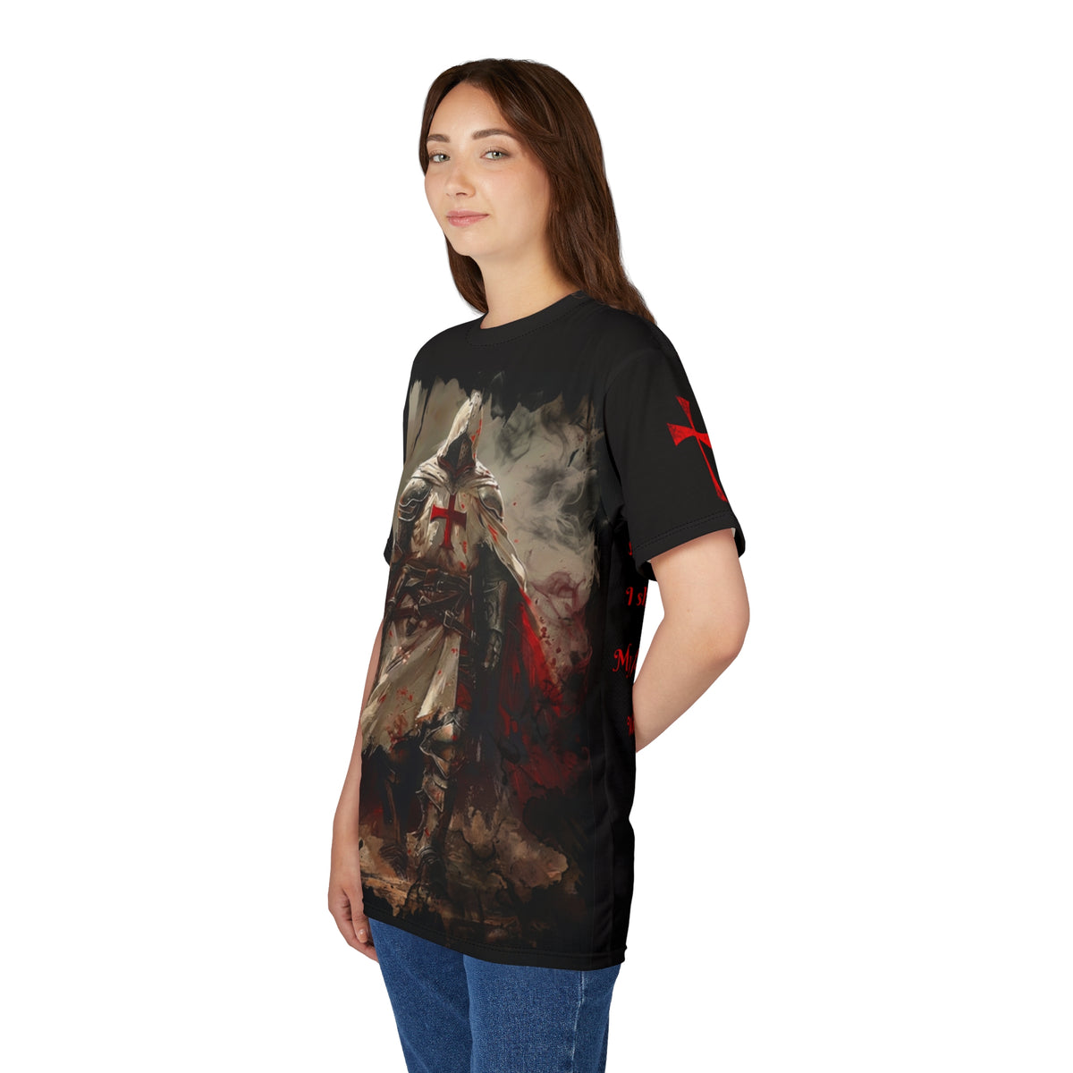 Templar Knight All-Over Print Tee — Crusader Warrior Graphic Shirt