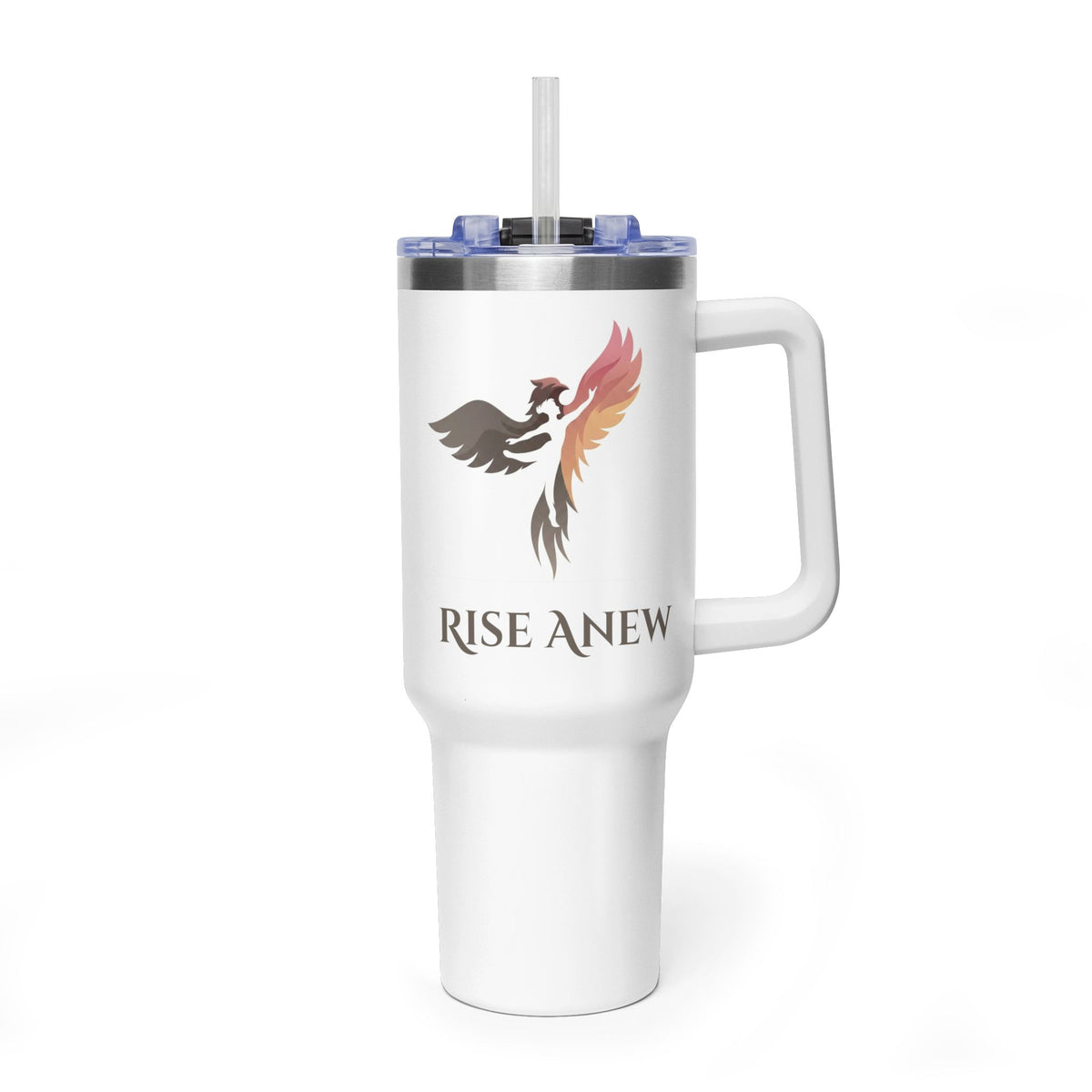 40oz Vacuum Tumbler – White Insulated Travel Cup (Rise Anew Program Design)