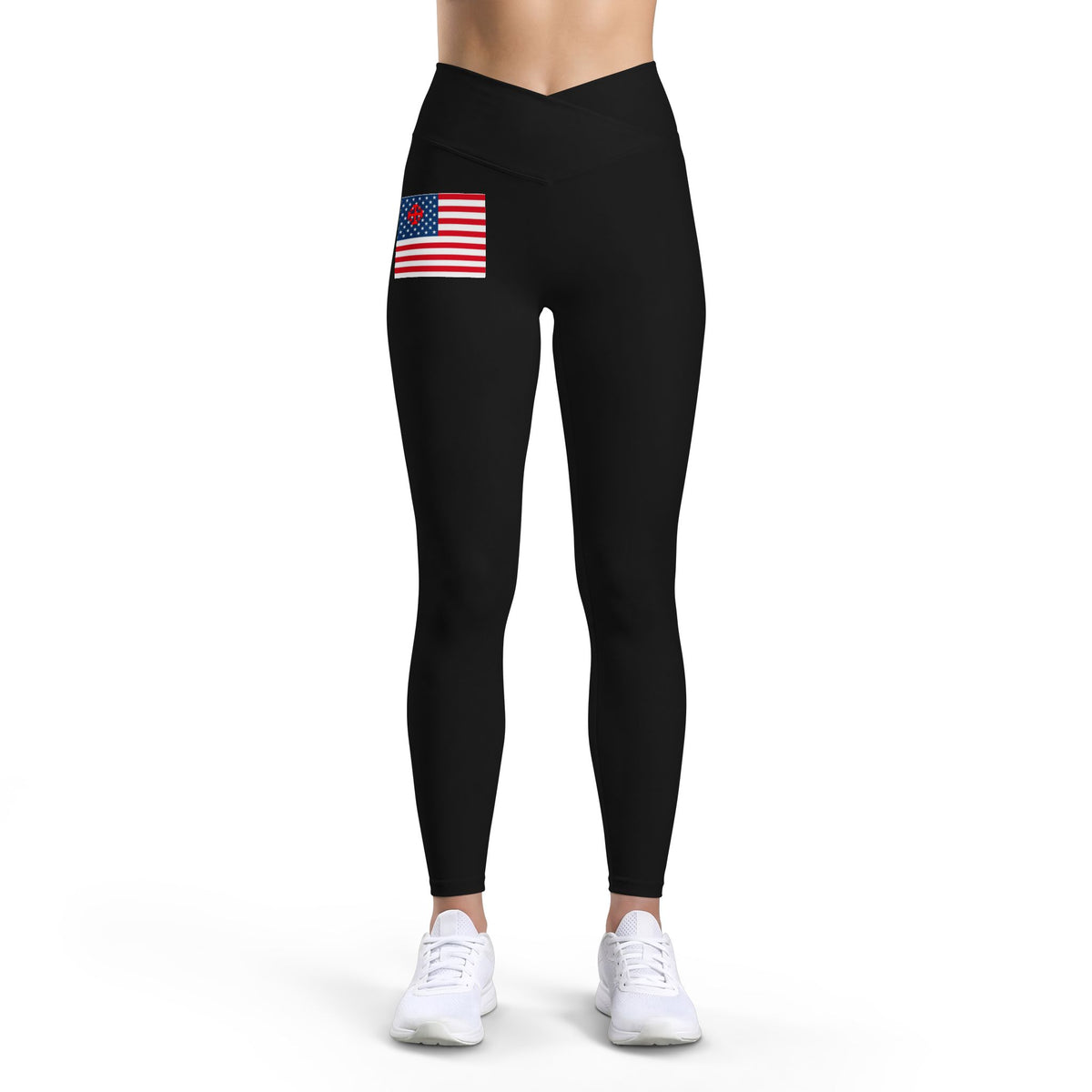 Crusader American Flag Leggings — Women’s High-Waist Patriotic Activewear