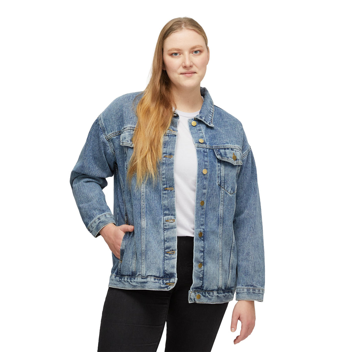 Women's Denim Jacket — 'Fragrant of Christ' Floral Backprint Christian Jacket