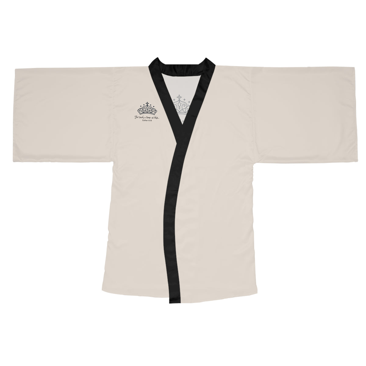 Silk-Trim Kimono Robe — Elegant Crown Monogram Loungewear